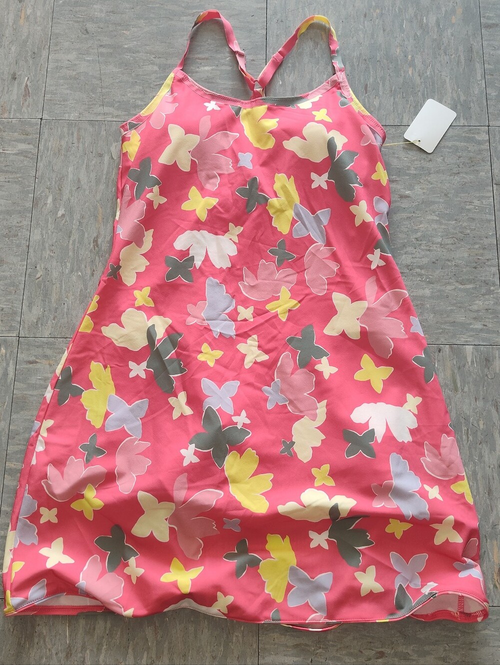 Outdoor Voices Coral Pink Sports Tank with Yellow Accent